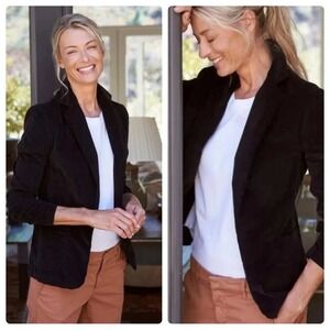Frank & Eileen Dublin Performance Cord Blazer Women XS Black Work Office Pockets